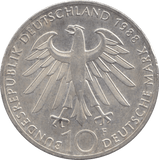 1988 CARL ZEISS COMMEMORATIVE GERMANY SILVER 10 MARKS - SILVER WORLD COINS - Cambridgeshire Coins