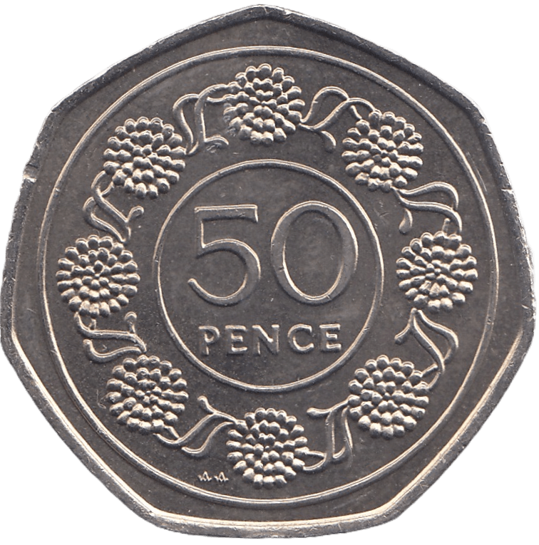 1988 FIFTY PENCE GIBRALTAR - WORLD COINS - Cambridgeshire Coins
