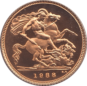 1988 GOLD HALF SOVEREIGN ( PROOF ) - HALF SOVEREIGN - Cambridgeshire Coins