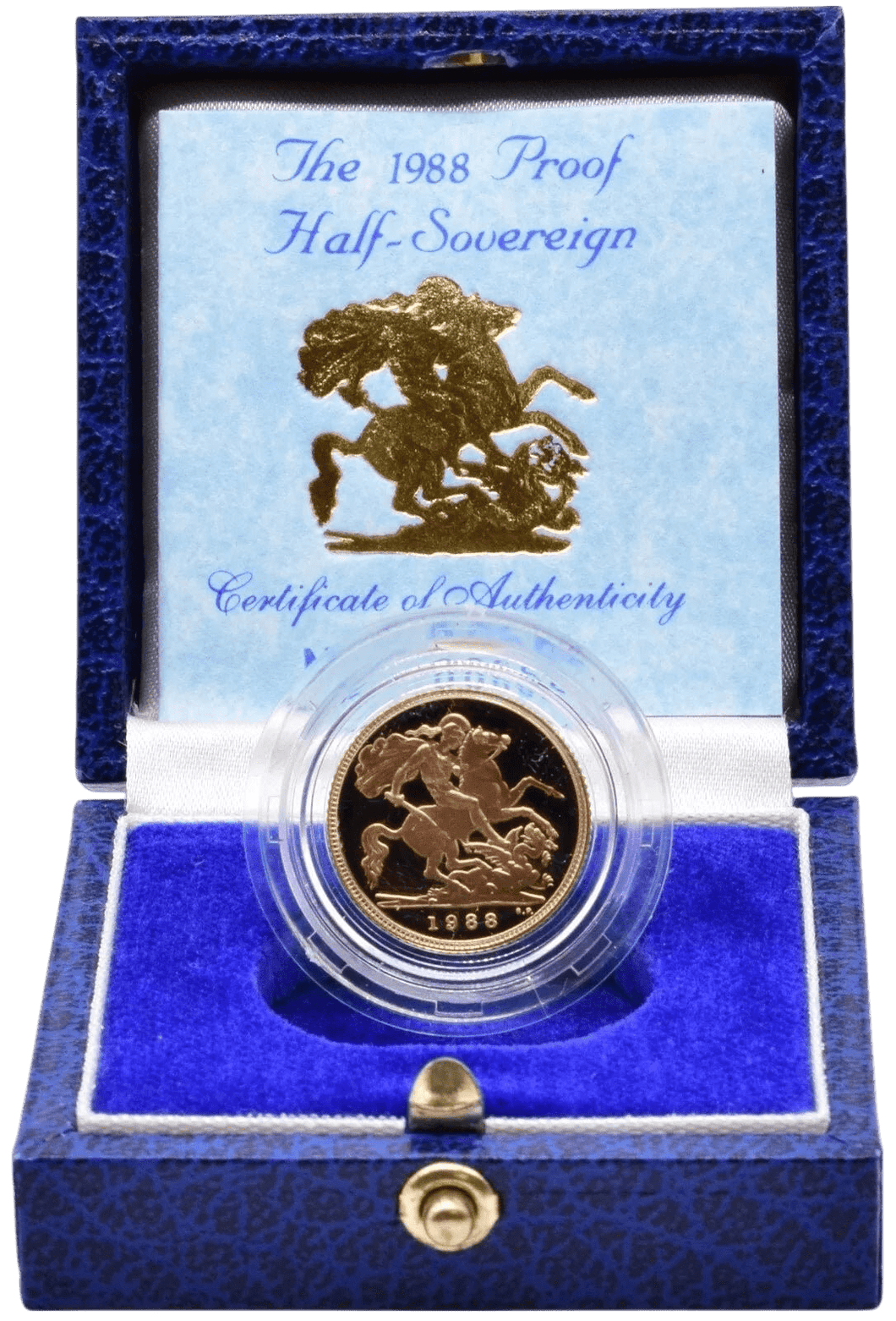 1988 GOLD PROOF HALF SOVEREIGN BOXED - GOLD PROOF HALF SOVEREIGNS - Cambridgeshire Coins