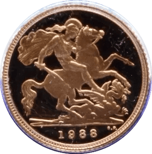 1988 GOLD PROOF HALF SOVEREIGN BOXED - GOLD PROOF HALF SOVEREIGNS - Cambridgeshire Coins