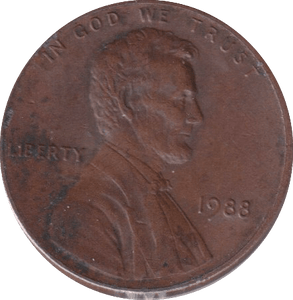 1988 ONE CENT USA - WORLD COINS - Cambridgeshire Coins