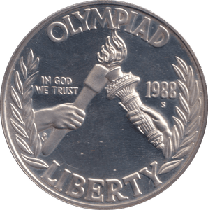 1988 ONE DOLLAR SILVER PROOF USA - SILVER WORLD COINS - Cambridgeshire Coins