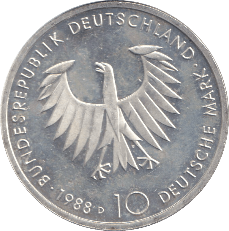 1988 SILVER 10 MARKS GERMANY - WORLD COINS - Cambridgeshire Coins