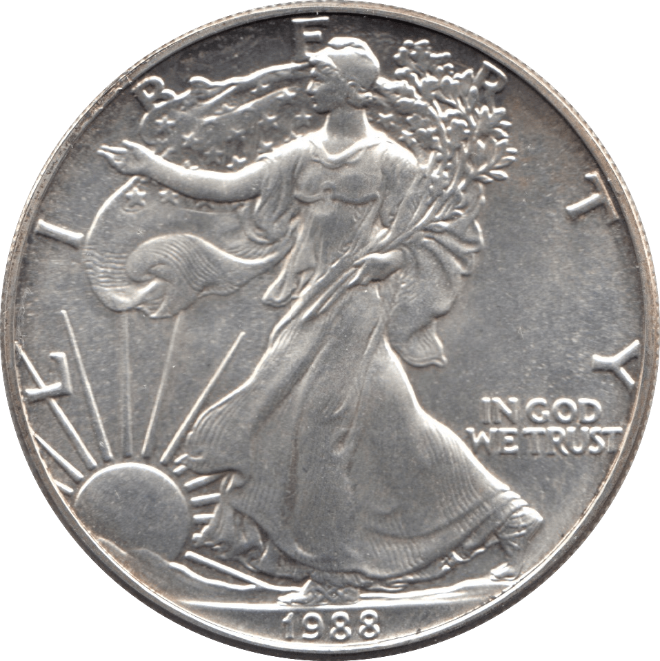 1988 SILVER LIBERTY DOLLAR USA - SILVER WORLD COINS - Cambridgeshire Coins