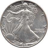 1988 SILVER LIBERTY DOLLAR USA - SILVER WORLD COINS - Cambridgeshire Coins