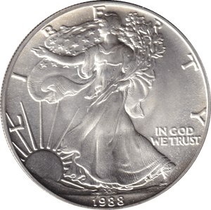1988 SILVER LIBERTY DOLLAR USA - SILVER WORLD COINS - Cambridgeshire Coins