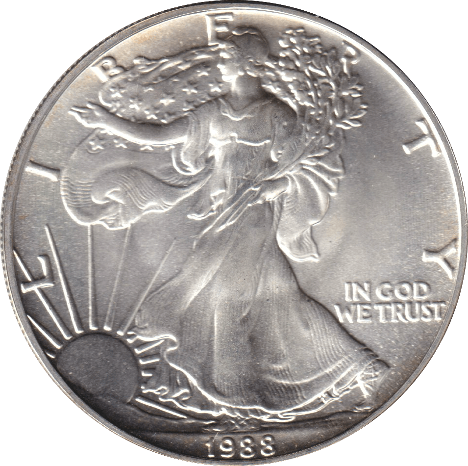 1988 SILVER LIBERTY DOLLAR USA - SILVER WORLD COINS - Cambridgeshire Coins