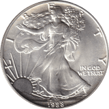 1988 SILVER LIBERTY DOLLAR USA - SILVER WORLD COINS - Cambridgeshire Coins