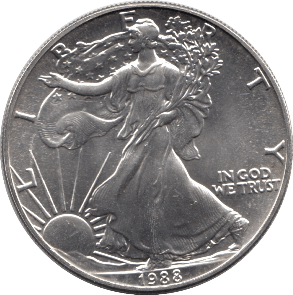 1988 SILVER LIBERTY DOLLAR USA - SILVER WORLD COINS - Cambridgeshire Coins