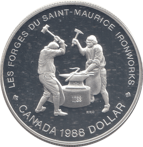 1988 SILVER PROOF CANADIAN DOLLAR - SILVER WORLD COINS - Cambridgeshire Coins