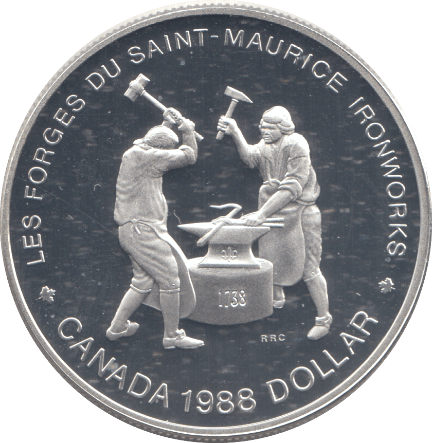 1988 SILVER PROOF CANADIAN DOLLAR - SILVER WORLD COINS - Cambridgeshire Coins