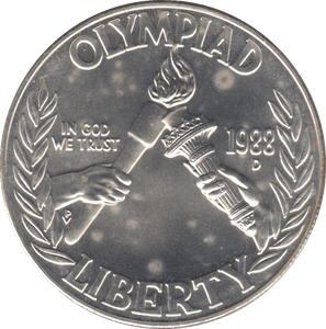 1988 SILVER PROOF OLYMPIAD DOLLAR USA - SILVER WORLD COINS - Cambridgeshire Coins