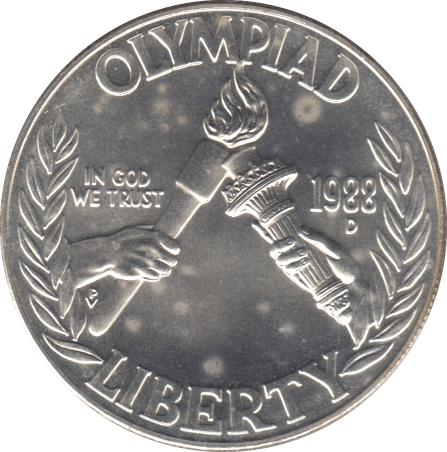 1988 SILVER PROOF OLYMPIAD DOLLAR USA - SILVER WORLD COINS - Cambridgeshire Coins