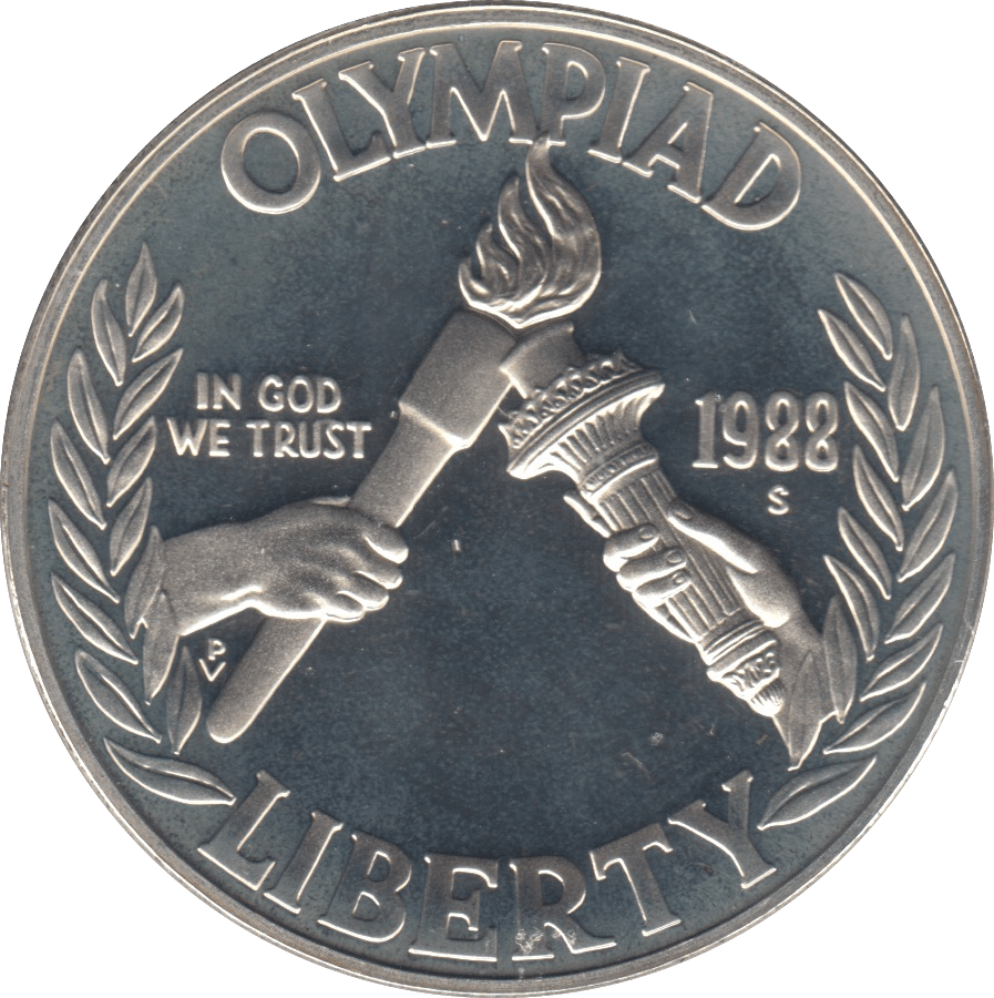 1988 SILVER PROOF OLYMPIAD DOLLAR USA - SILVER WORLD COINS - Cambridgeshire Coins