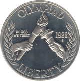 1988 SILVER PROOF OLYMPIAD DOLLAR USA - SILVER WORLD COINS - Cambridgeshire Coins