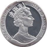 1988 SILVER PROOF ONE CROWN ISLE OF MAN - SILVER WORLD COINS - Cambridgeshire Coins