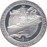 1988 SILVER PROOF ONE CROWN ISLE OF MAN - SILVER WORLD COINS - Cambridgeshire Coins