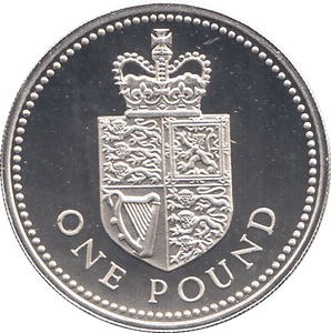 1988 SILVER PROOF ONE POUND ROYAL ARMS SHIELD - SILVER WORLD COINS - Cambridgeshire Coins