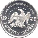1988 SILVER UNITED STATES .999 FINE SILVER ROUND - SILVER WORLD COINS - Cambridgeshire Coins
