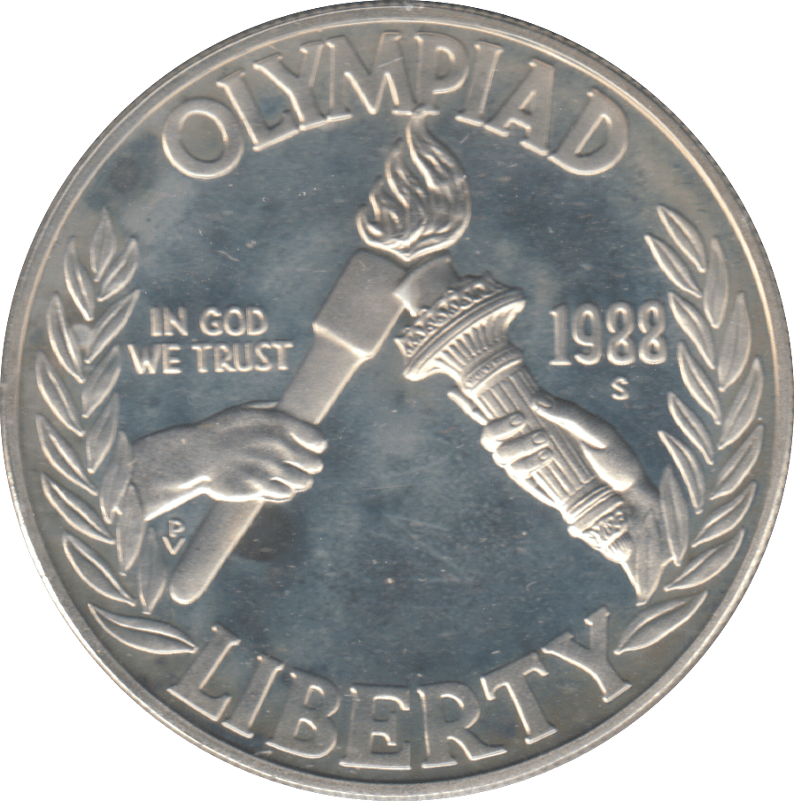 1988 SILVER USA OLYMPIAD DOLLAR - WOLRD SILVER COINS - Cambridgeshire Coins