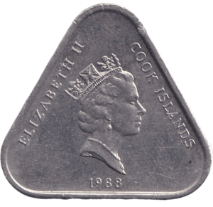 1988 TWO DOLLAR COOK ISLAND - WORLD COINS - Cambridgeshire Coins