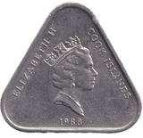 1988 TWO DOLLAR COOK ISLAND - WORLD COINS - Cambridgeshire Coins