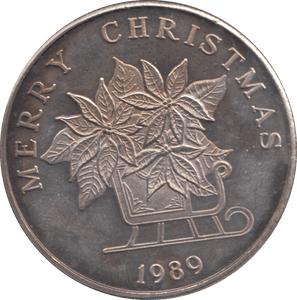 1989 1 TROY OZ SILVER CHRISTMAS MEDALLION - MEDALS & MEDALLIONS - Cambridgeshire Coins