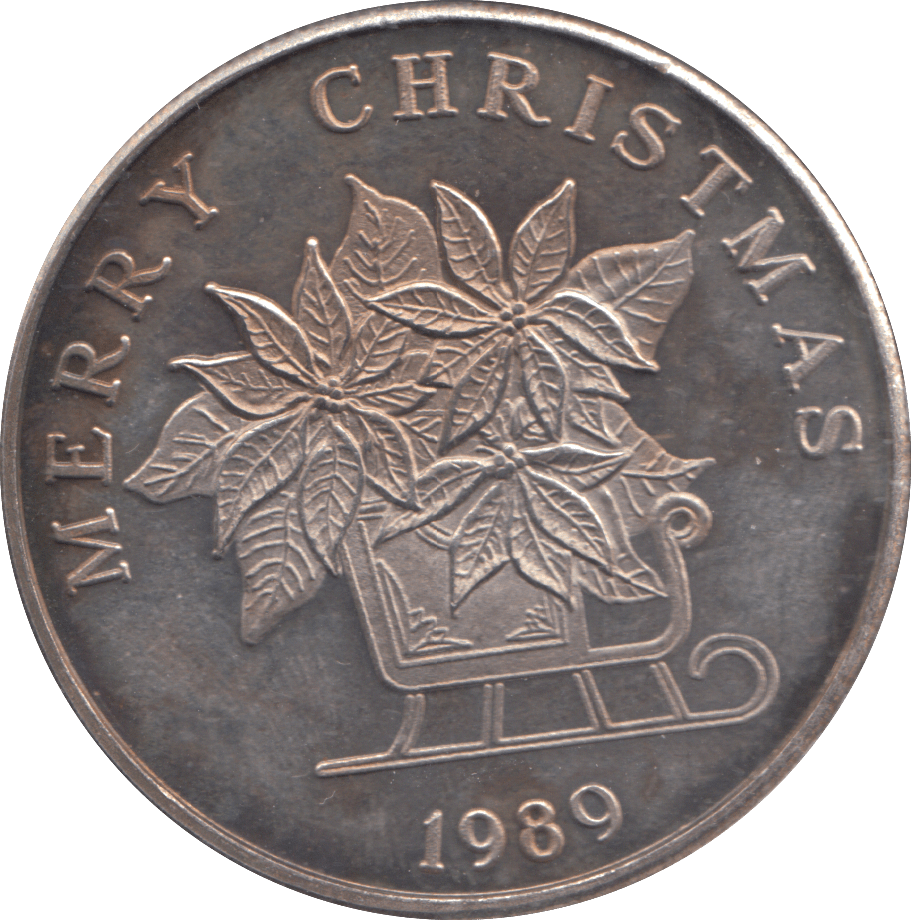 1989 1 TROY OZ SILVER CHRISTMAS MEDALLION - MEDALS & MEDALLIONS - Cambridgeshire Coins