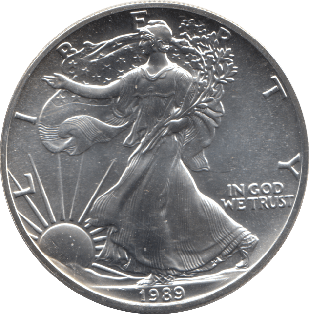 1989 AMERICAN EAGLE SILVER DOLLAR 1 OZ FINE SILVER - WORLD COINS - Cambridgeshire Coins