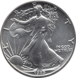 1989 AMERICAN EAGLE SILVER DOLLAR 1 OZ FINE SILVER - WORLD COINS - Cambridgeshire Coins
