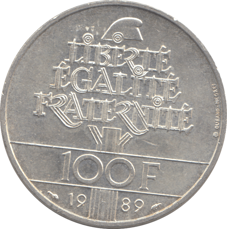 1989 FRANCE 100 FRANC - SILVER WORLD COINS - Cambridgeshire Coins