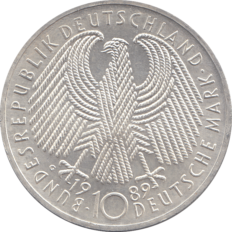 1989 GERMANY SILVER 10 MARK - WORLD COINS - Cambridgeshire Coins
