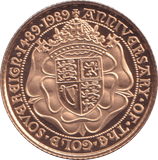 1989 GOLD HALF SOVEREIGN ( PROOF ) - HALF SOVEREIGN - Cambridgeshire Coins