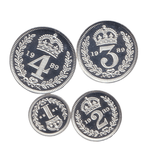 1989 MAUNDY SET REF - 2 ELIZABETH II - Maundy Set - Cambridgeshire Coins