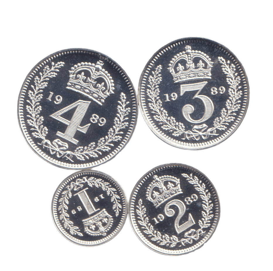 1989 MAUNDY SET REF - 2 ELIZABETH II - Maundy Set - Cambridgeshire Coins