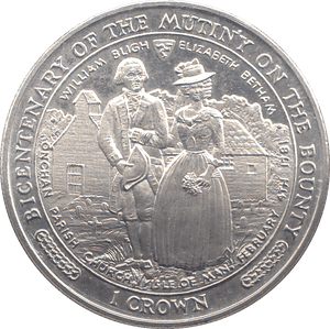 1989 ONE CROWN BICENTENARY OF THE MUTINY ON THE BOUNTY - WORLD COINS - Cambridgeshire Coins
