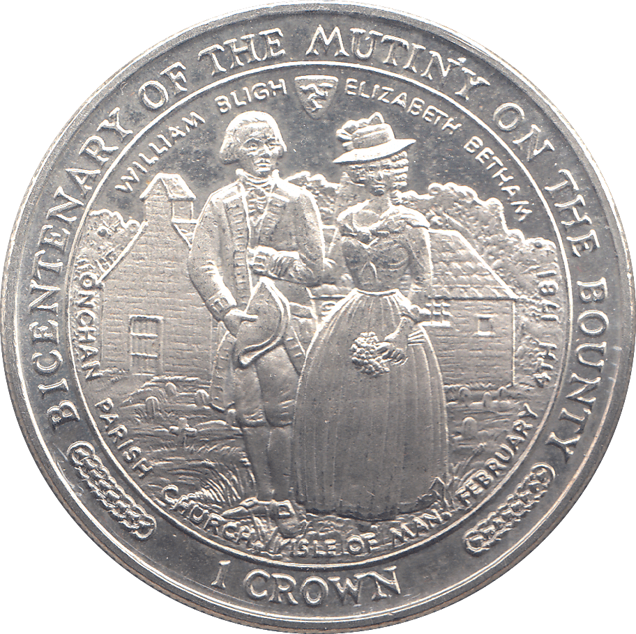 1989 ONE CROWN BICENTENARY OF THE MUTINY ON THE BOUNTY - WORLD COINS - Cambridgeshire Coins