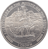 1989 ONE CROWN BICENTENARY OF THE MUTINY ON THE BOUNTY - WORLD COINS - Cambridgeshire Coins