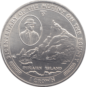 1989 ONE CROWN BICENTENARY OF THE MUTINY ON THE BOUNTY - WORLD COINS - Cambridgeshire Coins