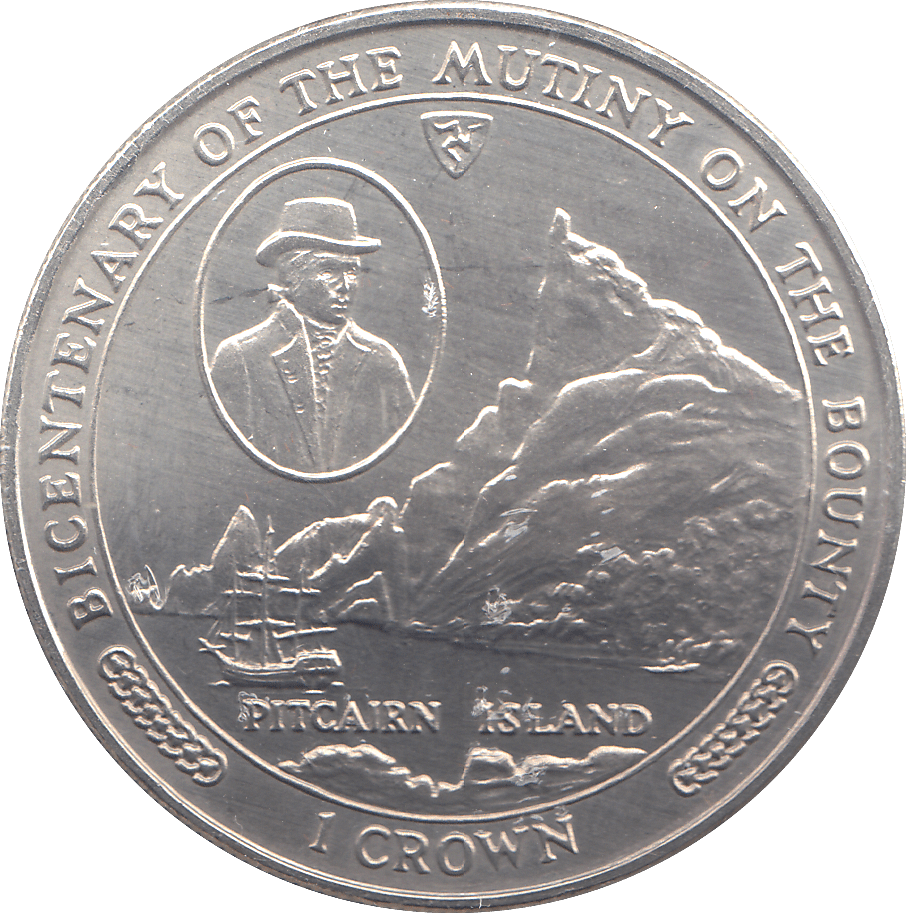 1989 ONE CROWN BICENTENARY OF THE MUTINY ON THE BOUNTY - WORLD COINS - Cambridgeshire Coins