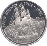1989 ONE DOLLAR SILVER PROOF PITCAIRN ISLANDS - SILVER WORLD COINS - Cambridgeshire Coins