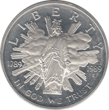 1989 SILVER 1 DOLLAR USA ( PROOF ) - SILVER WORLD COINS - Cambridgeshire Coins