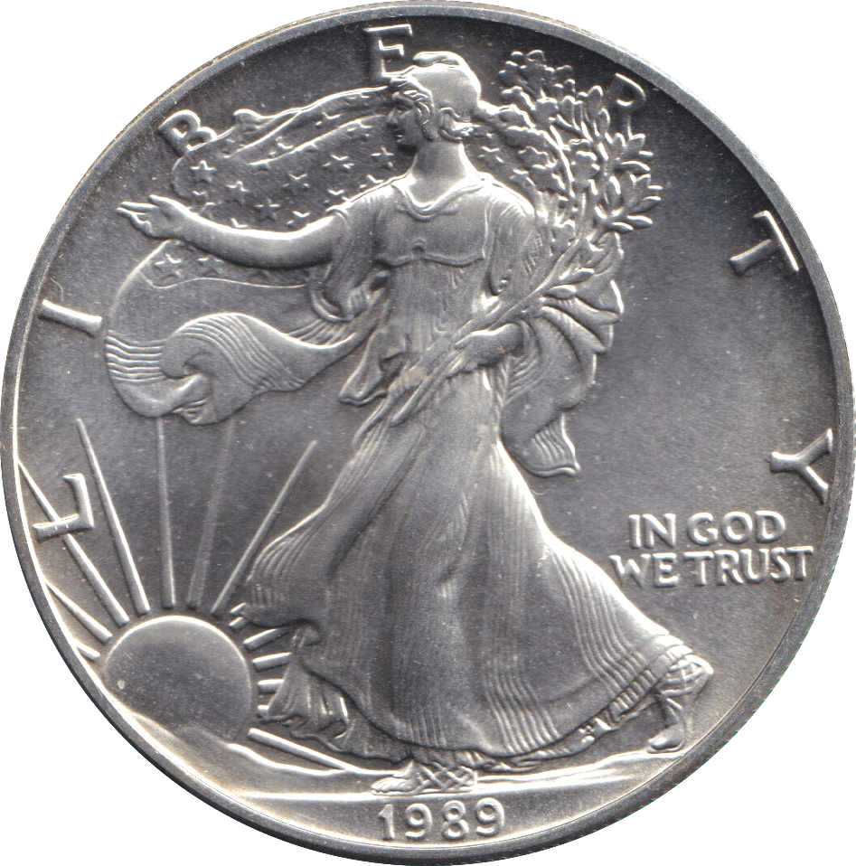 1989 SILVER DOLLAR USA - SILVER WORLD COINS - Cambridgeshire Coins