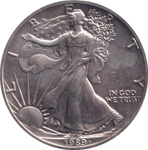 1989 SILVER LIBERTY DOLLAR USA - SILVER WORLD COINS - Cambridgeshire Coins