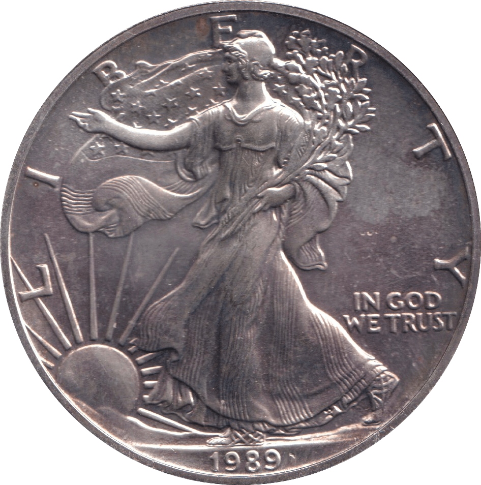 1989 SILVER LIBERTY DOLLAR USA - SILVER WORLD COINS - Cambridgeshire Coins