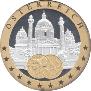 1989 SILVER PLATED AUSTRIA EUROPEAN CURRENCIES COMMEMORATIVE COIN - WORLD COINS - Cambridgeshire Coins