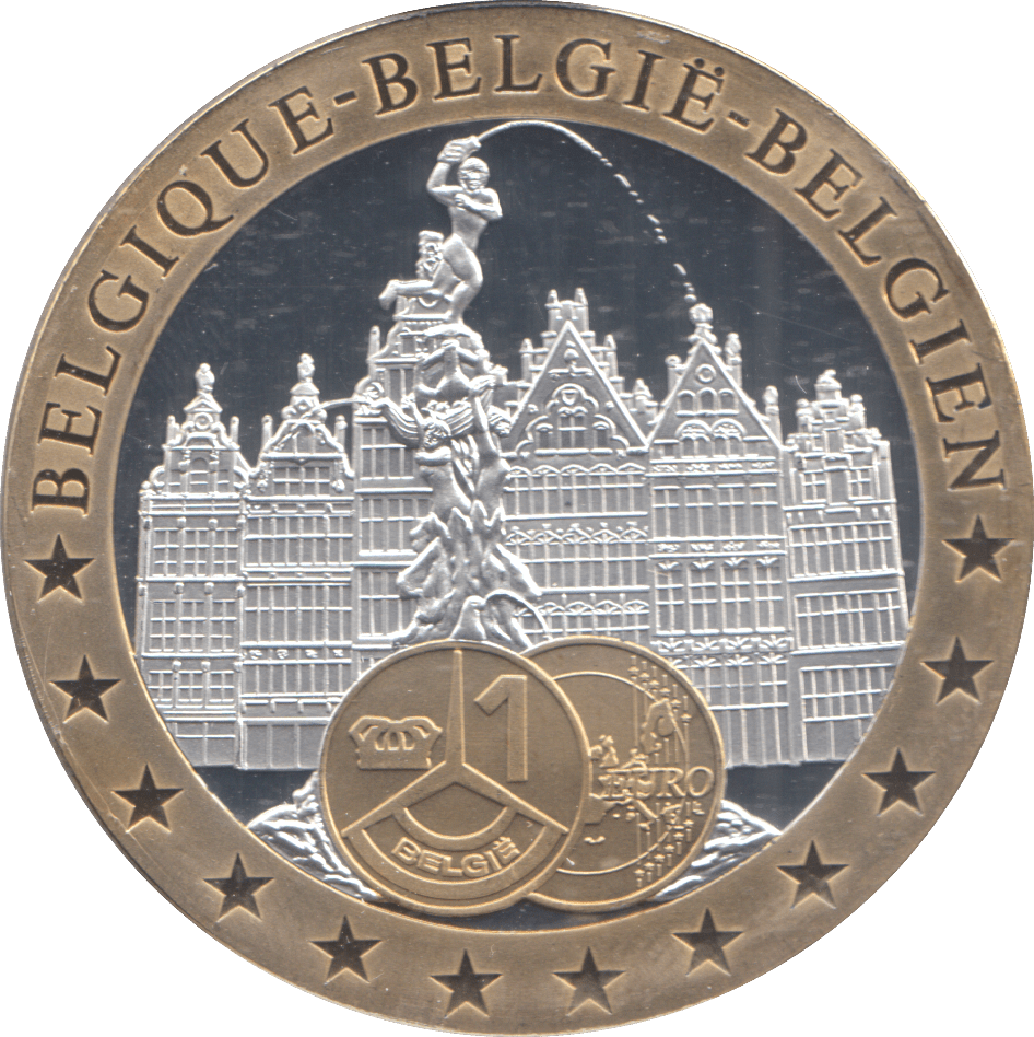 1989 SILVER PLATED BELGIUM EUROPEAN CURRENCIES COMMEMORATIVE COIN - WORLD COINS - Cambridgeshire Coins