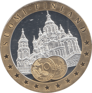 1989 SILVER PLATED FINLAND EUROPEAN CURRENCIES COMMEMORATIVE COIN - WORLD COINS - Cambridgeshire Coins
