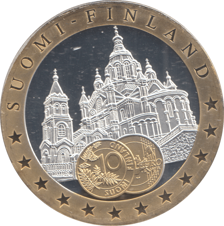 1989 SILVER PLATED FINLAND EUROPEAN CURRENCIES COMMEMORATIVE COIN - WORLD COINS - Cambridgeshire Coins